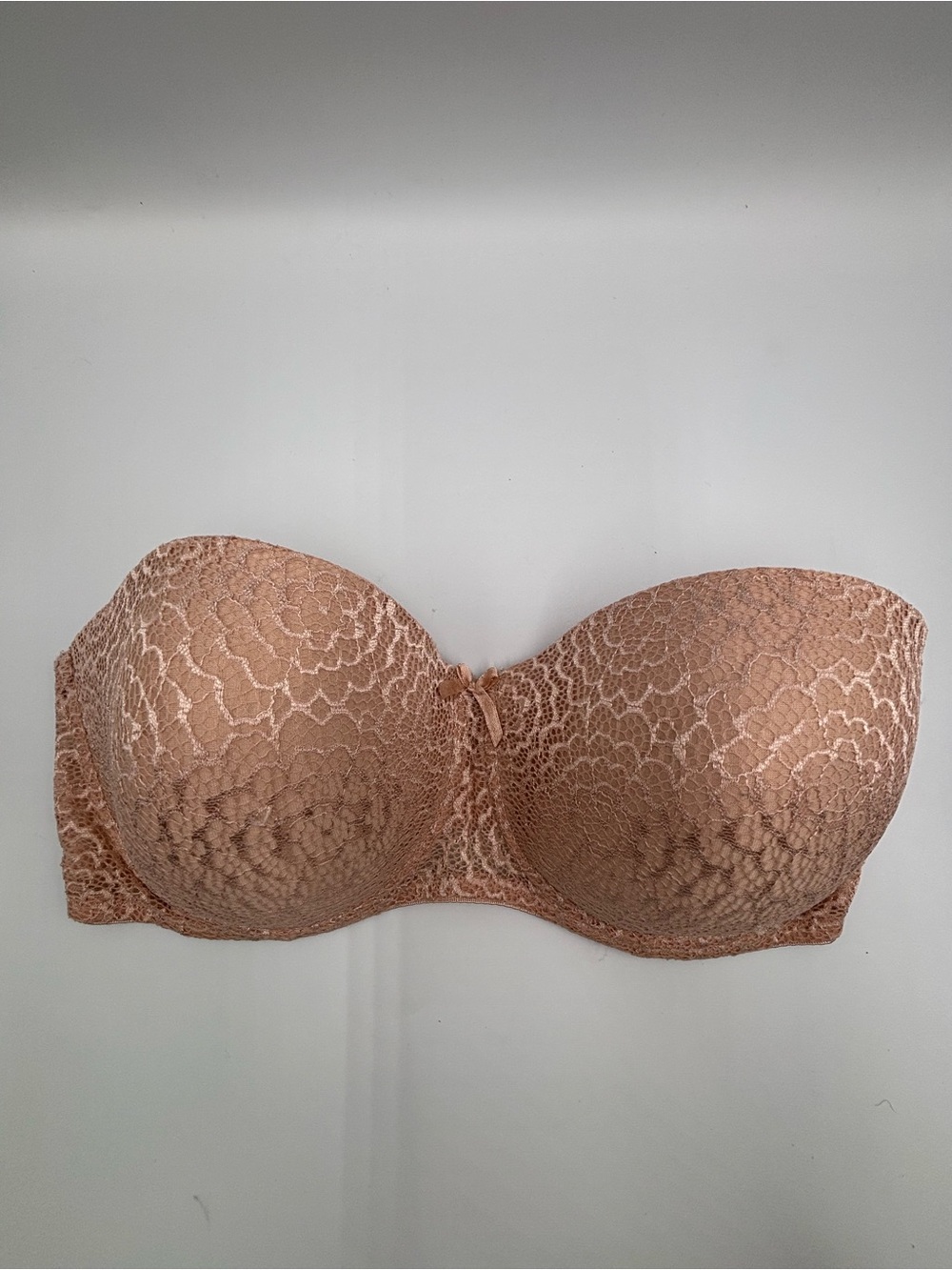 Womens B. Luxe Floral Lace Strapless Bra Sz 38DD Underwire 5 Way Convertible